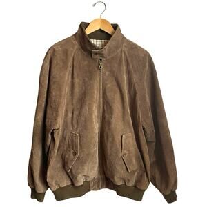 PENDLETON Suede Leather Zip Up Bomber Jacket XL Mocha Brown Classic Utility Barn